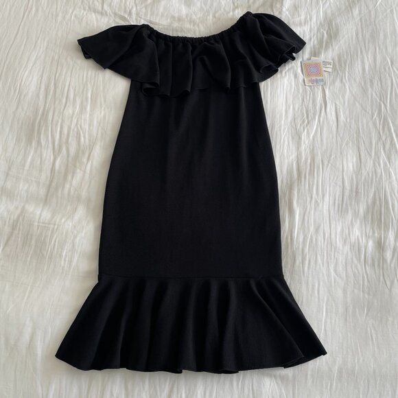 NWT LulaRoe Black Off-Shoulder Dress (sz M) - Picture 1 of 7